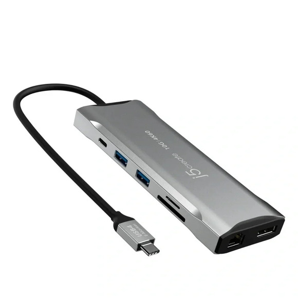 NEW j5create - 4K60 Elite USB-C Triple-Monitor 10Gbps Mini Dock - Space Grey - Picture 6 of 12